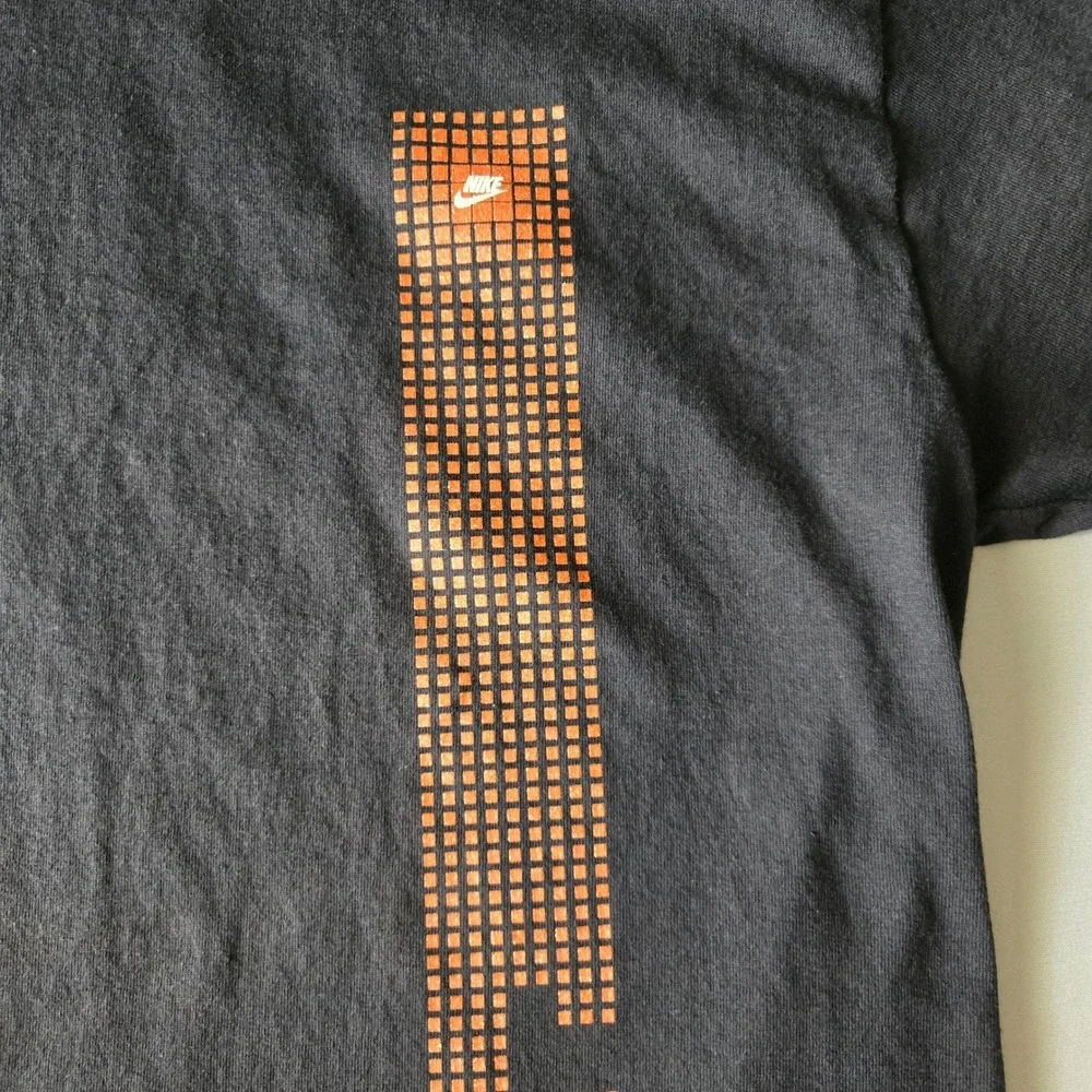 Nike Graphic‎ T Shirt Mens Large Black Orange Swoosh Just Do It Casual Tee